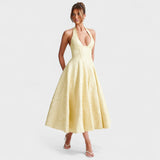 Halina - Midi ruha fűzővel és fodrokkal