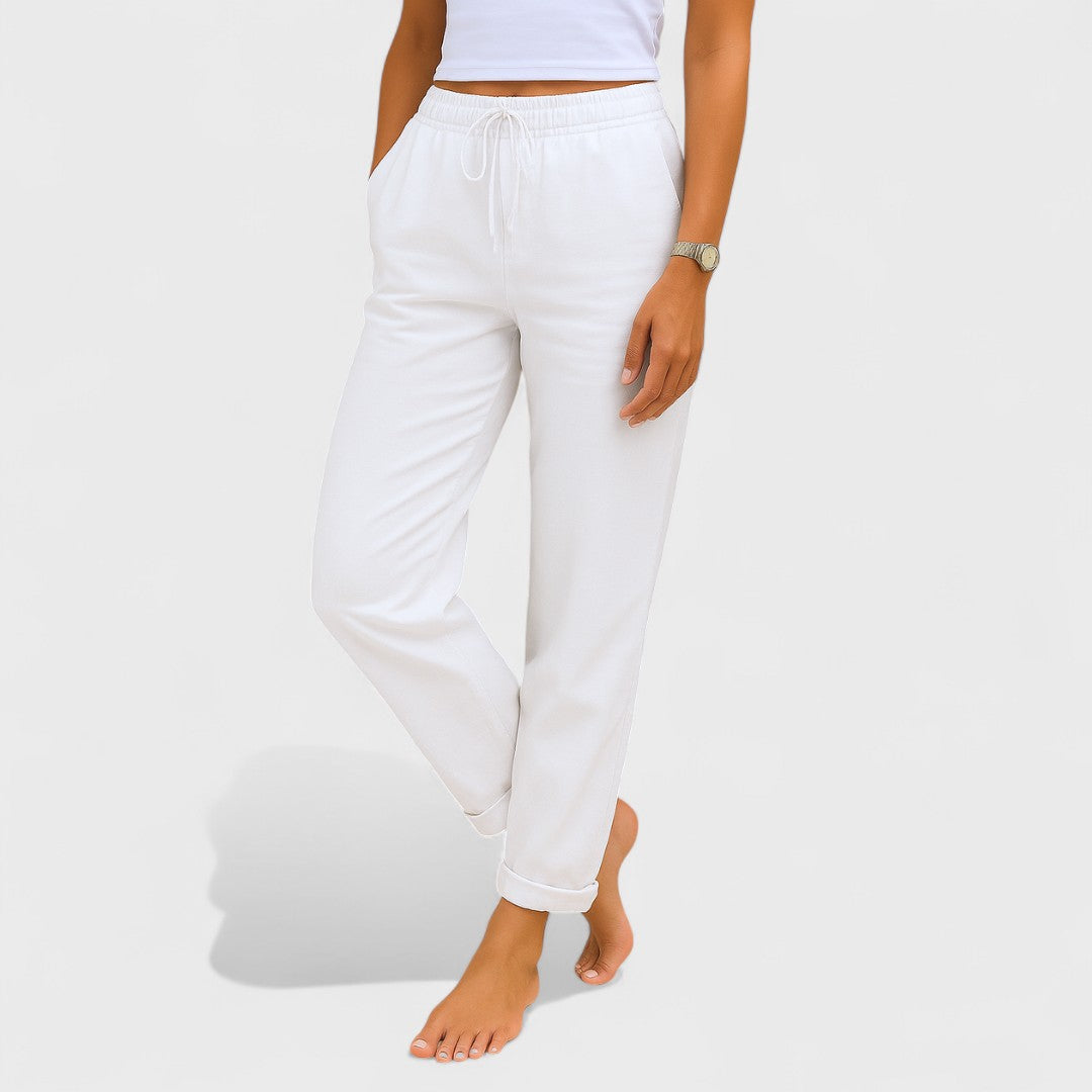 Klára - len Stretch Nadrág