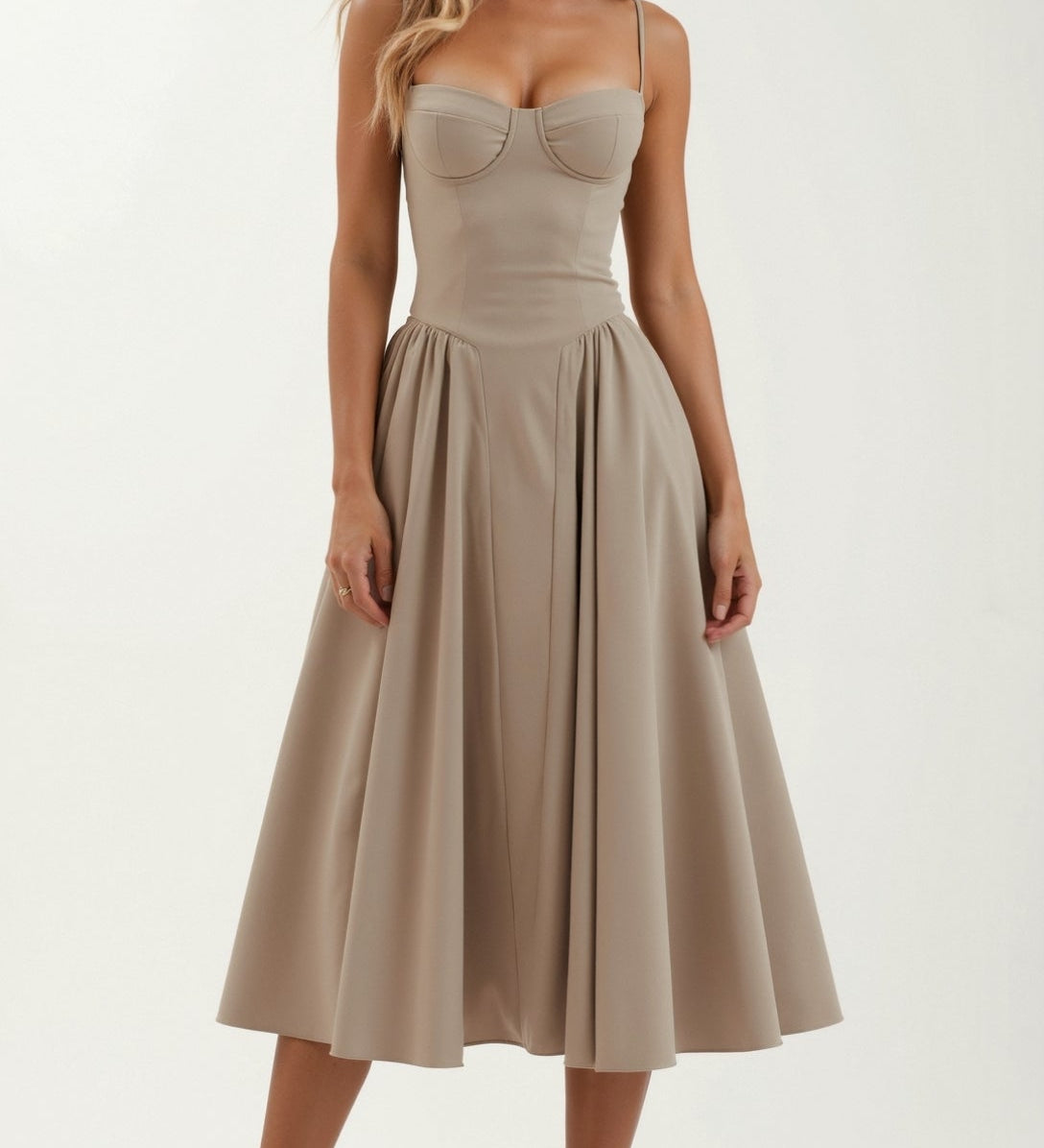 Odette Élégance | Midi ruha strukturált felsőrésszel