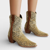 Дамски Ковбойски Боти от Изкуствен Суед – С остър нос