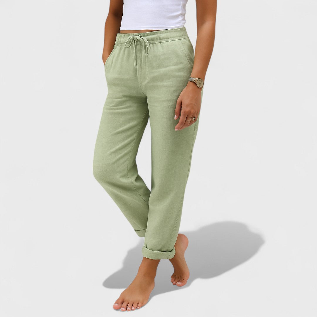 Klára - len Stretch Nadrág