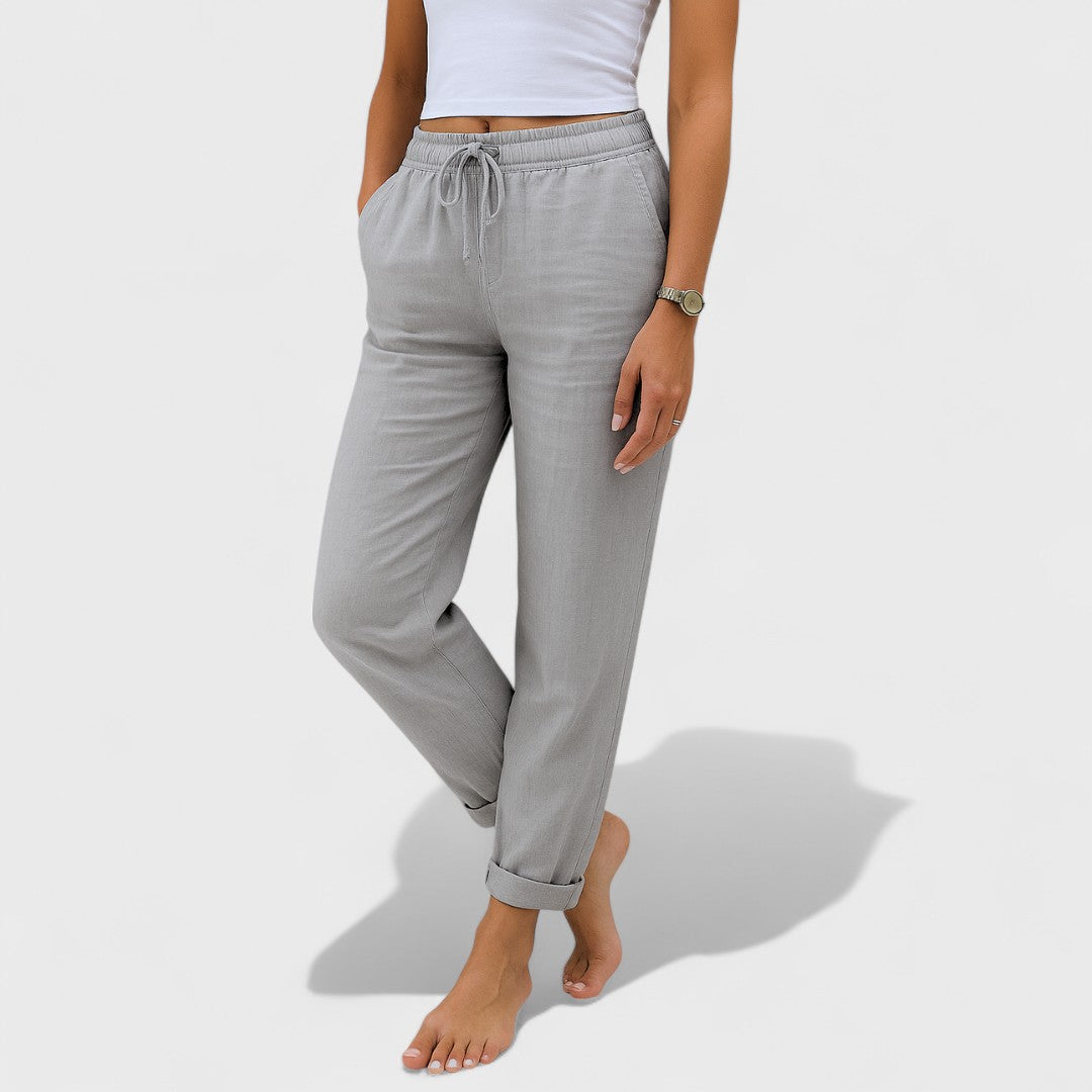 Klára - len Stretch Nadrág