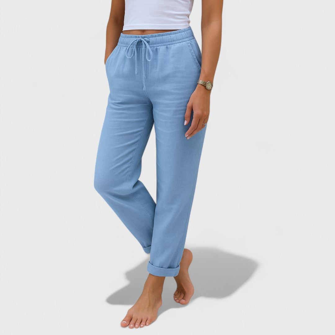 Klára - len Stretch Nadrág