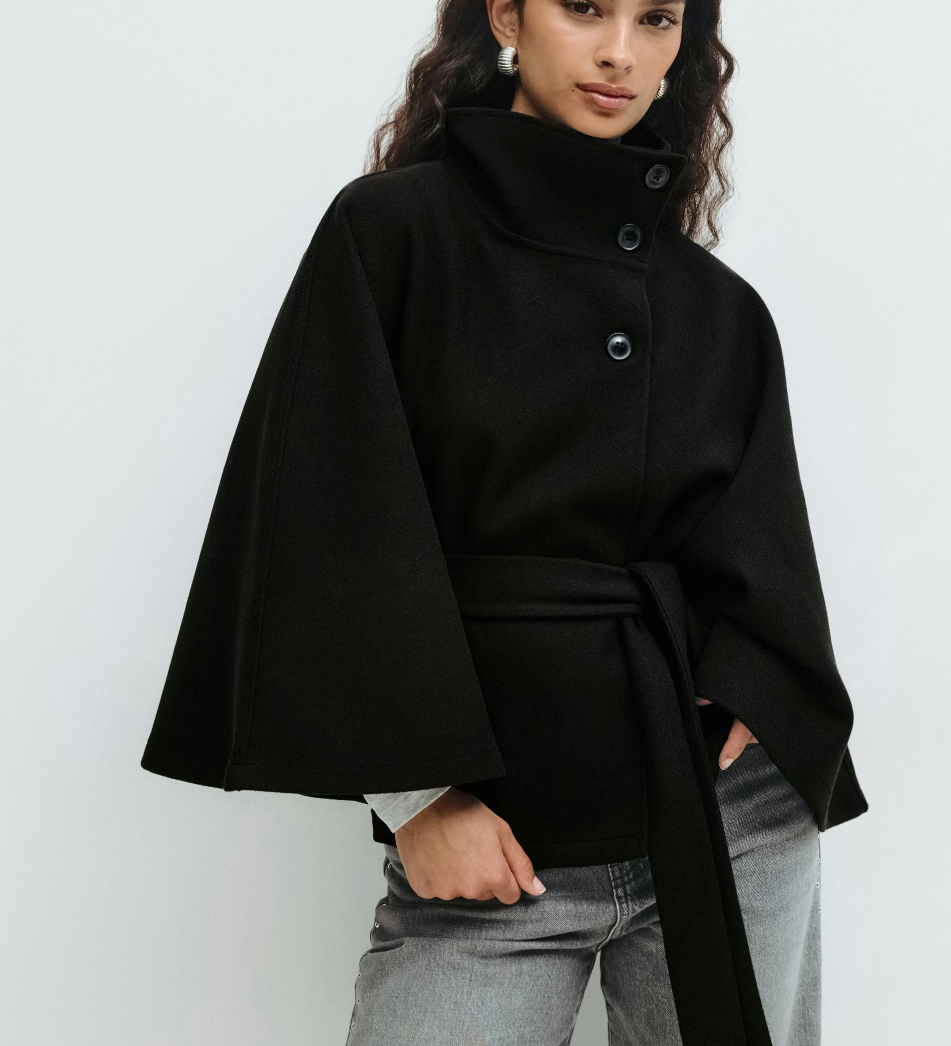 Lusana - Elegáns kabát övvel