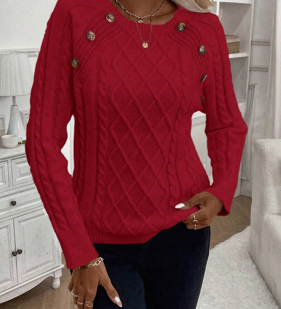 Francisca | Gombos Kötött Pulóver