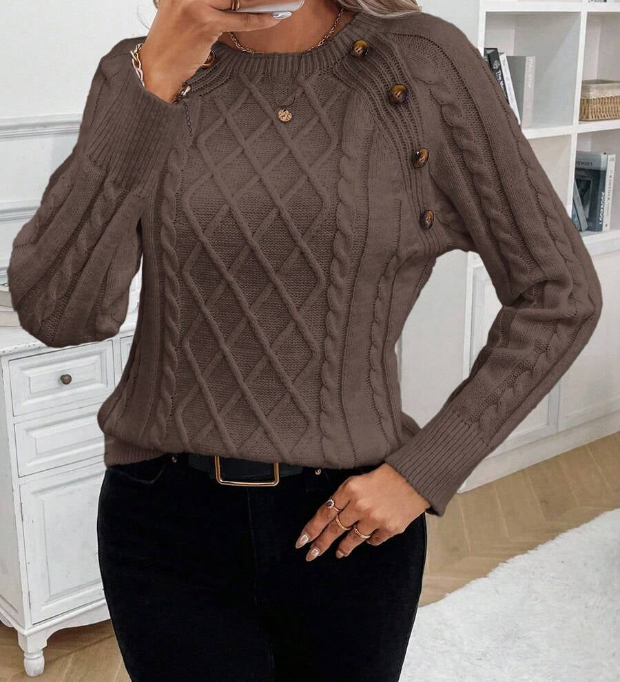 Francisca | Gombos Kötött Pulóver