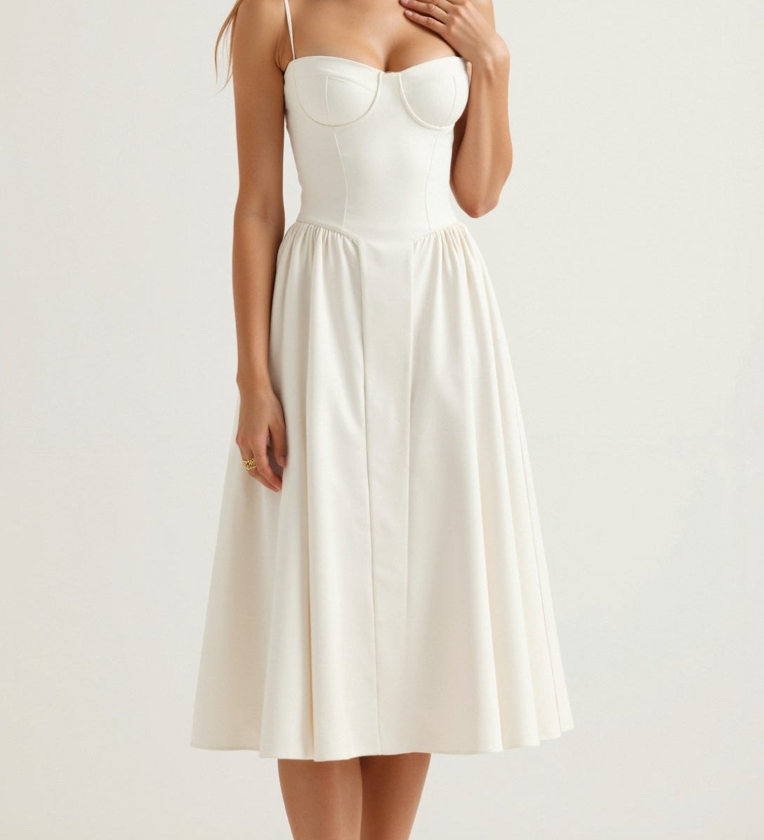 Odette Élégance | Midi ruha strukturált felsőrésszel