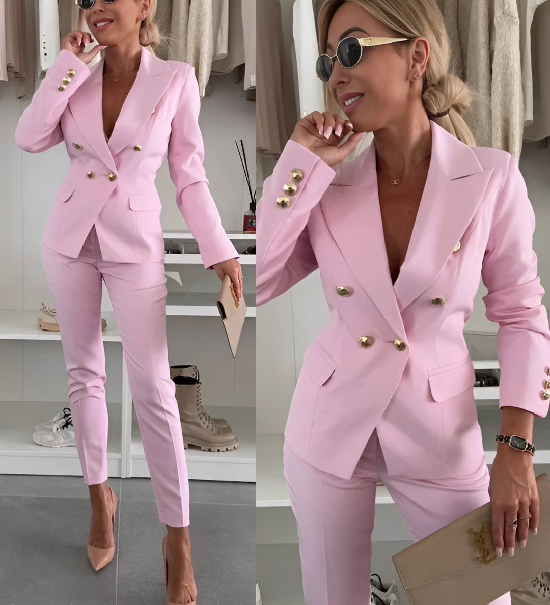 Maria | Női Dupla Gombos Öltöny, Testhezálló Kivitelben