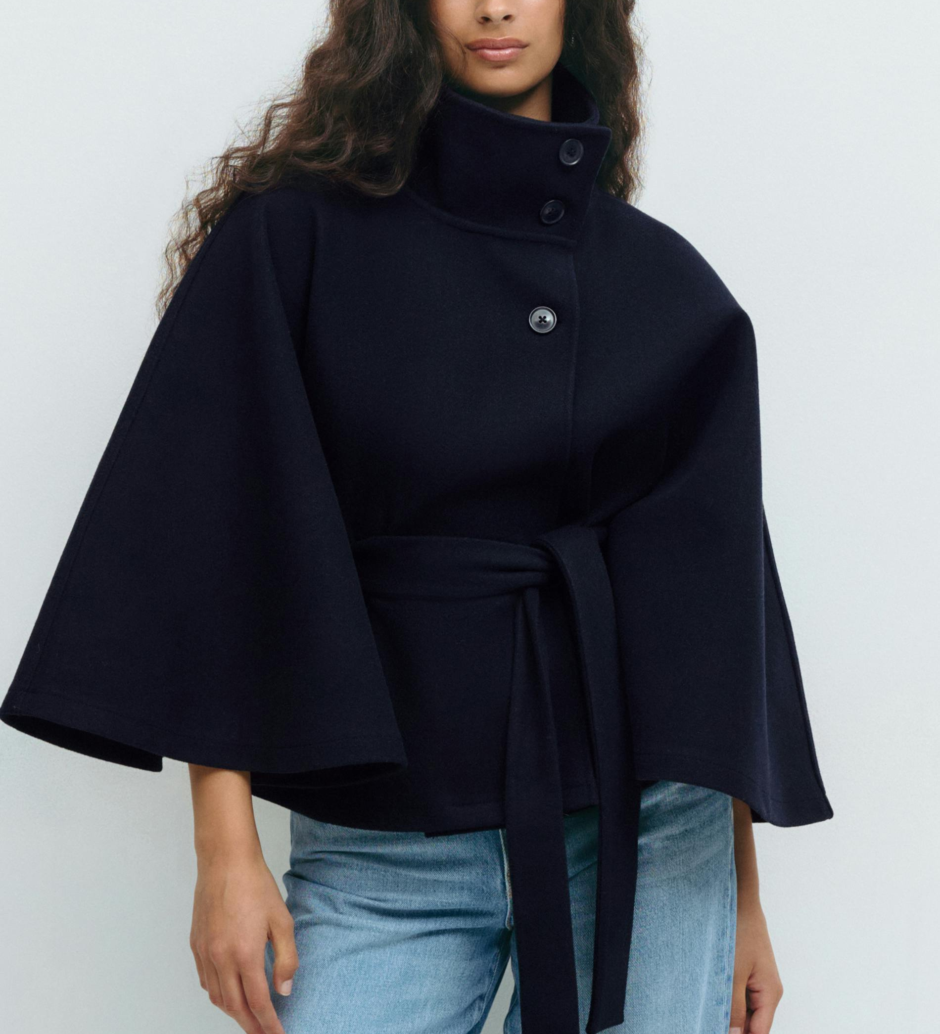 Lusana - Elegáns kabát övvel