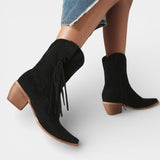 Дамски Ковбойски Боти от Изкуствен Суед – С остър нос