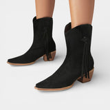 Дамски Ковбойски Боти от Изкуствен Суед – С остър нос