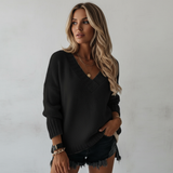 Адéла | Елегантен пуловер с V-образно деколте