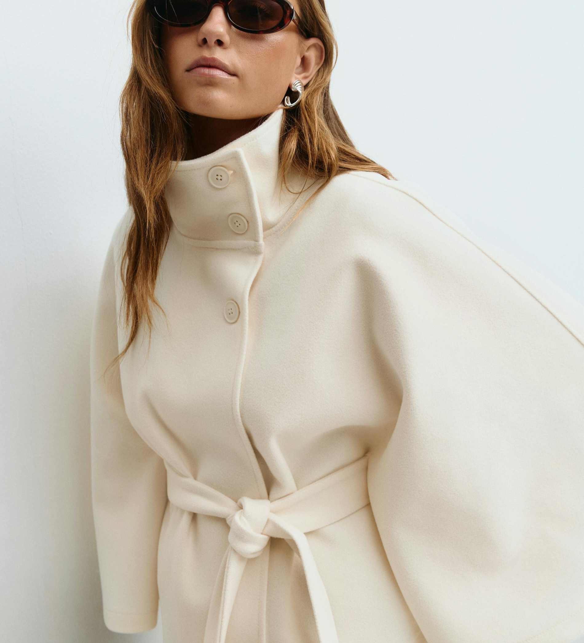 Lusana - Elegáns kabát övvel