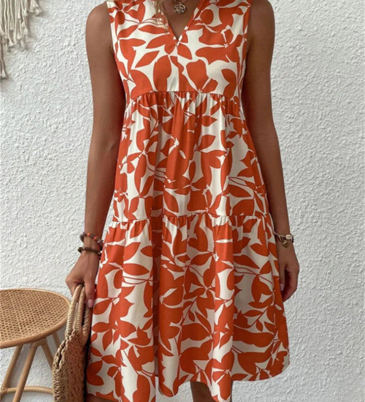 Sofia – Virágmintás Nyári Ruha A-vonalú