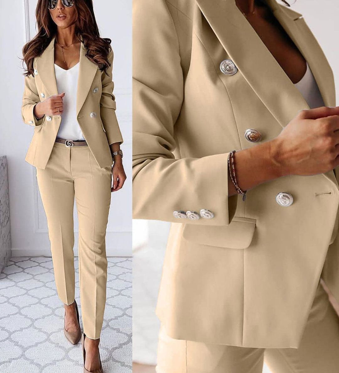 Maria | Női Dupla Gombos Öltöny, Testhezálló Kivitelben