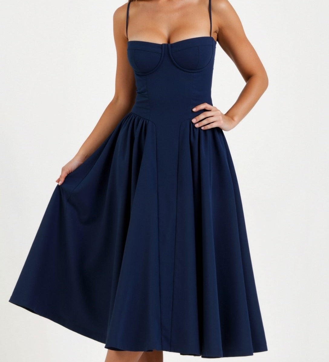 Odette Élégance | Midi ruha strukturált felsőrésszel