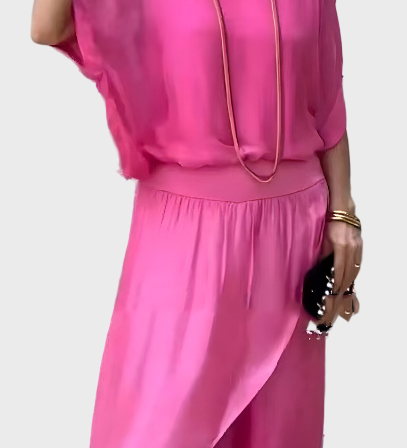 Sifonból készült, szakadt széles nadrágos ruhák