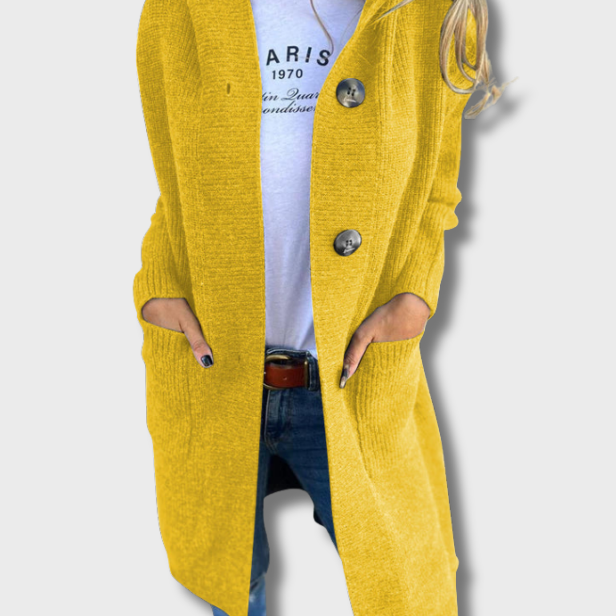 Олга | Елегантен дълъг плетен кардиган