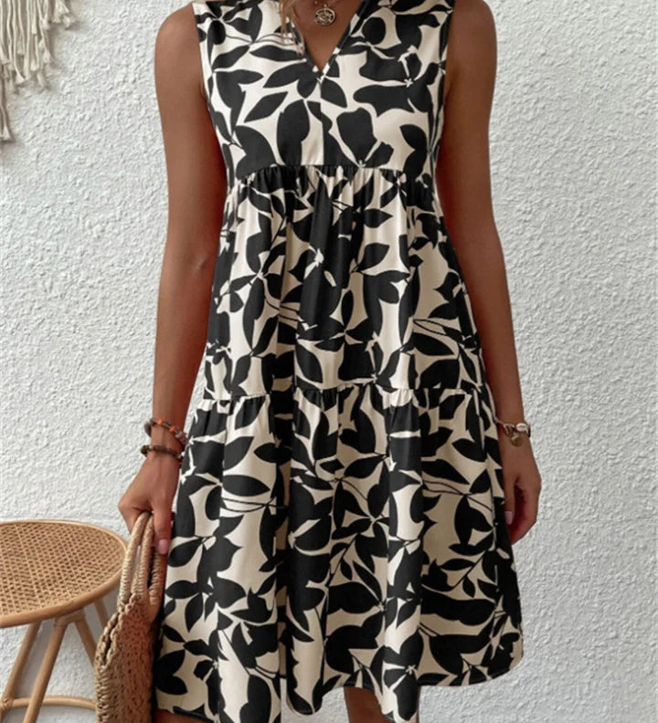 Sofia – Virágmintás Nyári Ruha A-vonalú