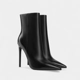 Женски ботуши с токчета от веганска кожа – Острия нос