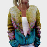 Rita - Őszi Virágmintás Kardigán