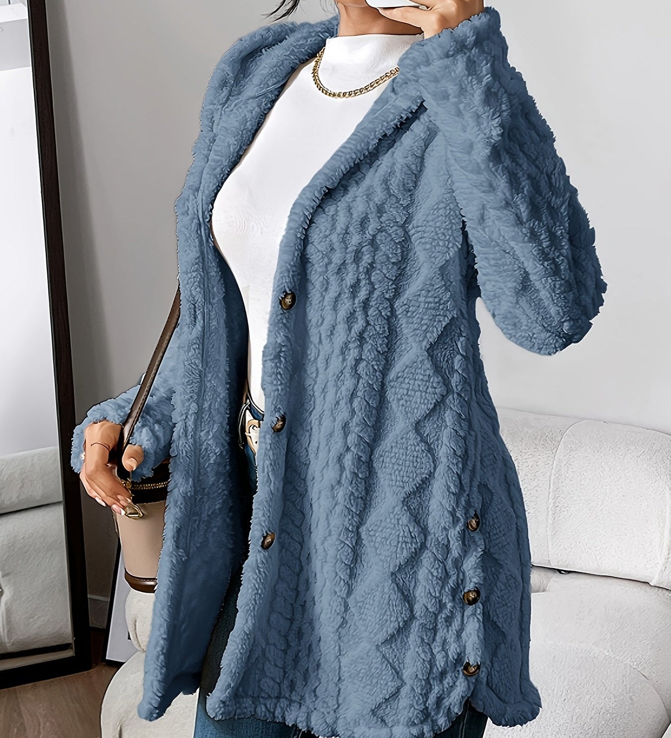 Sarahi™ | Puhaszőrös kapucnis kabát