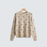 Ева | Лек плетен пуловер с точковен модел