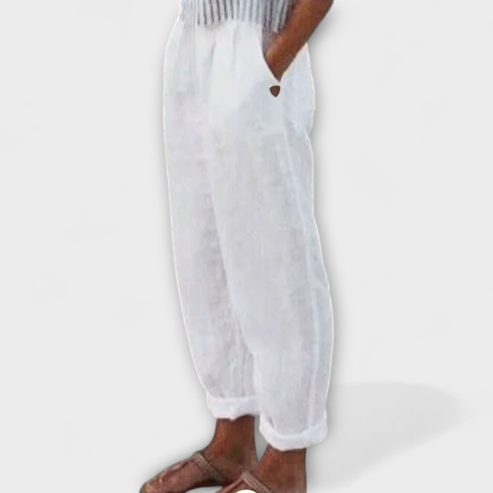 Clara - Puha derékú nadrág oldalsó zsebekkel