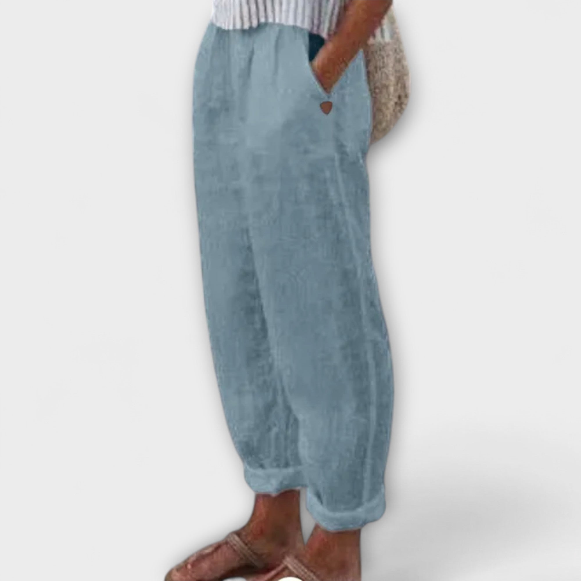 Clara - Puha derékú nadrág oldalsó zsebekkel