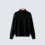 Ивана | Елегантен плетен пуловер с висока яка