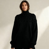 Ивана | Елегантен плетен пуловер с висока яка