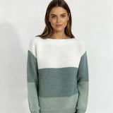 Нела | Елегантен райетен плетен пуловер