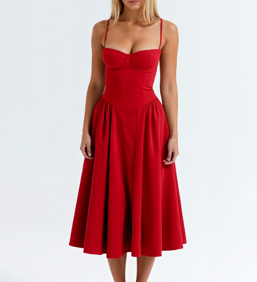 Odette Élégance | Midi ruha strukturált felsőrésszel