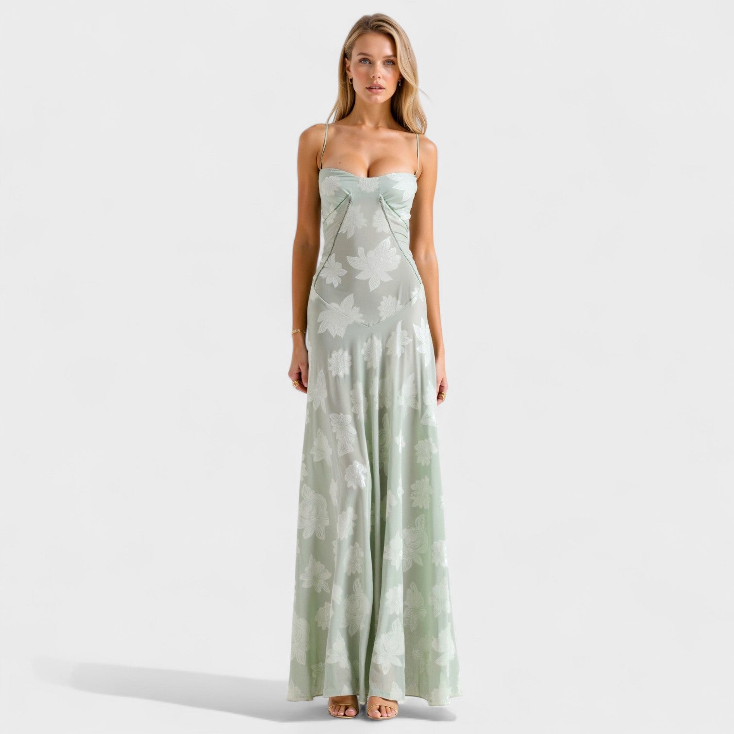 Verona - Virágos csipke maxi ruha