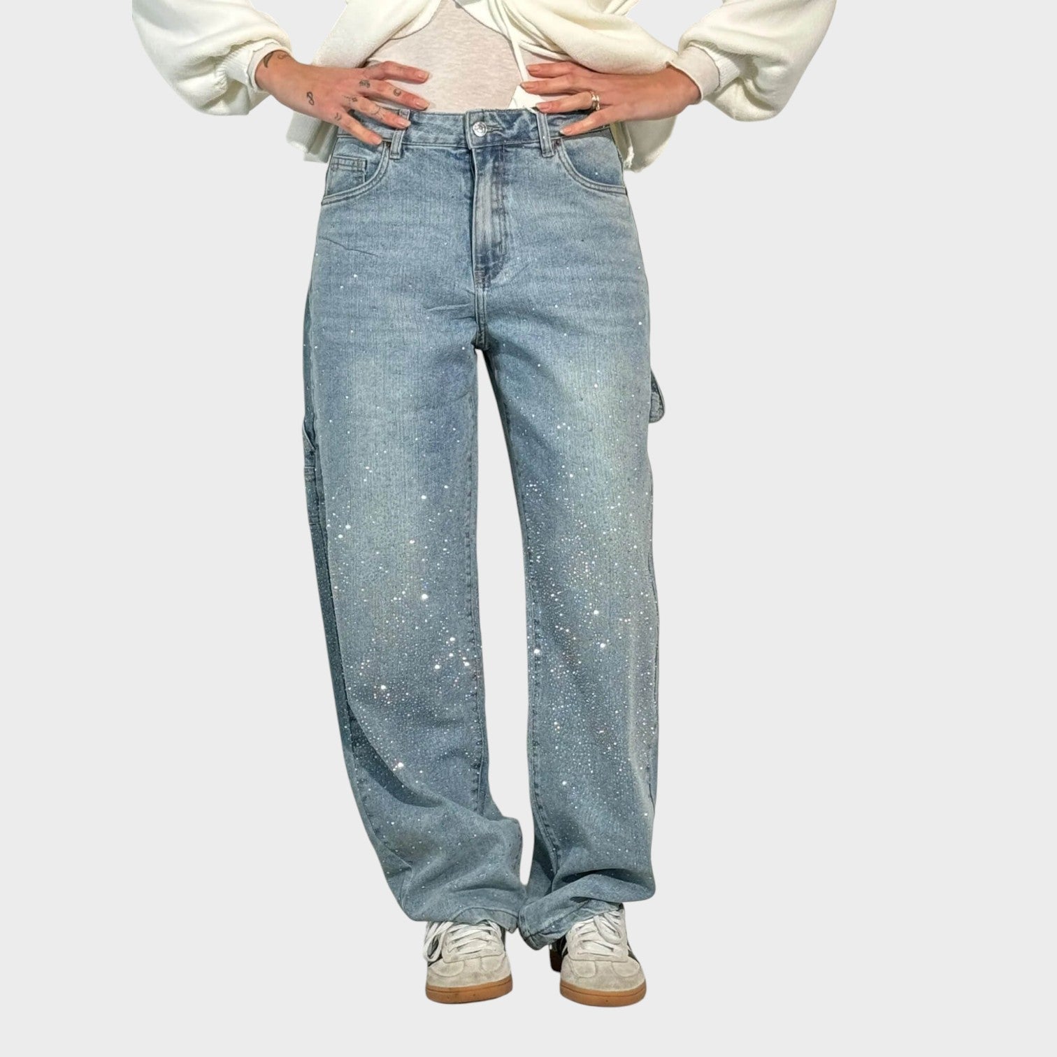 Valerie - Széles farmernadrág, finom fényű