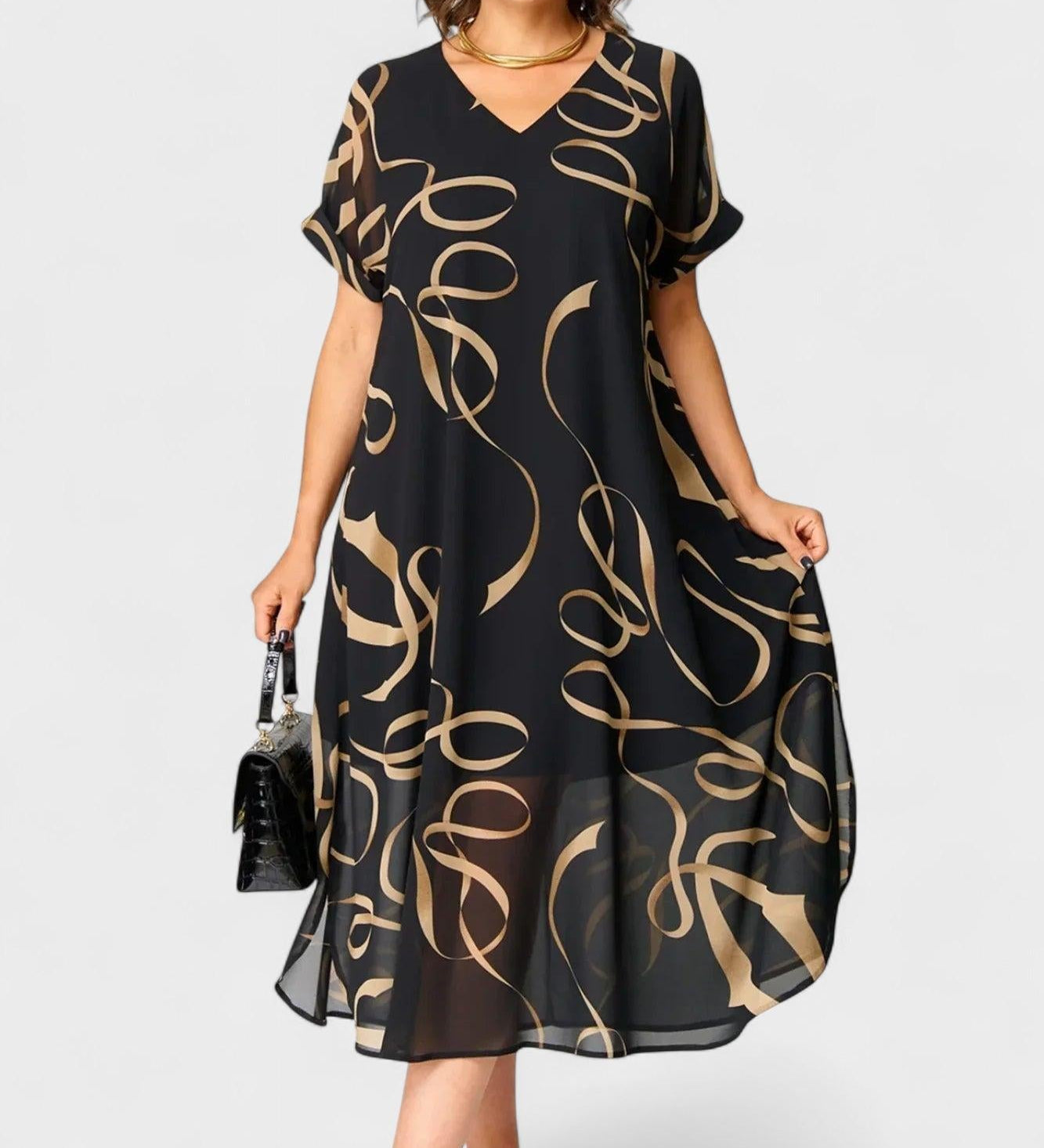 Валерия | Лека рокля с V-образно деколте