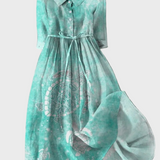 Törökzöld Ruha Tengeri Teknősbékával Mintázva