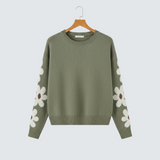 Ярмила | Мек плетен пуловер с цветен дизайн