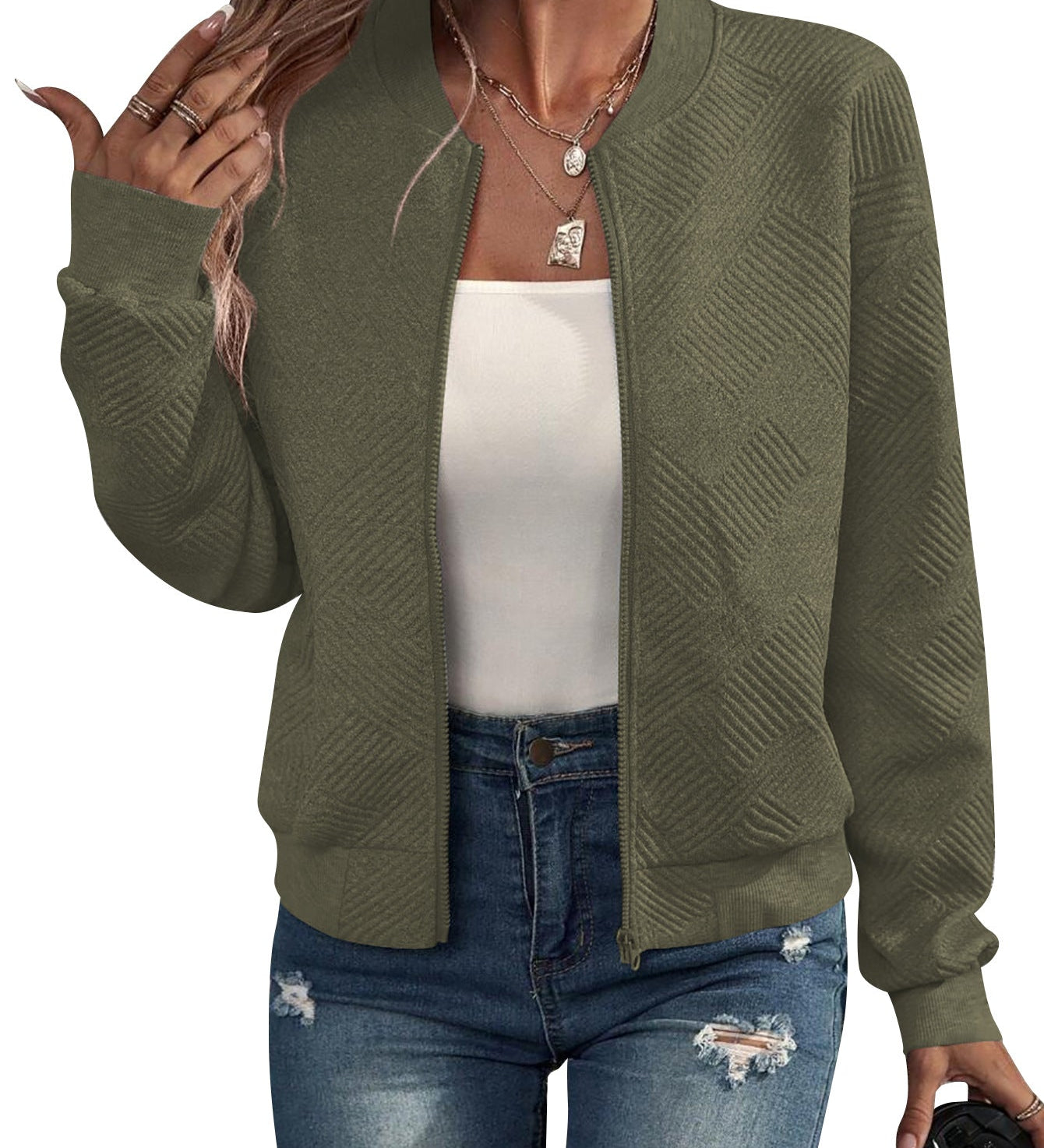 Dora – Strukturált bomber dzseki cipzárral