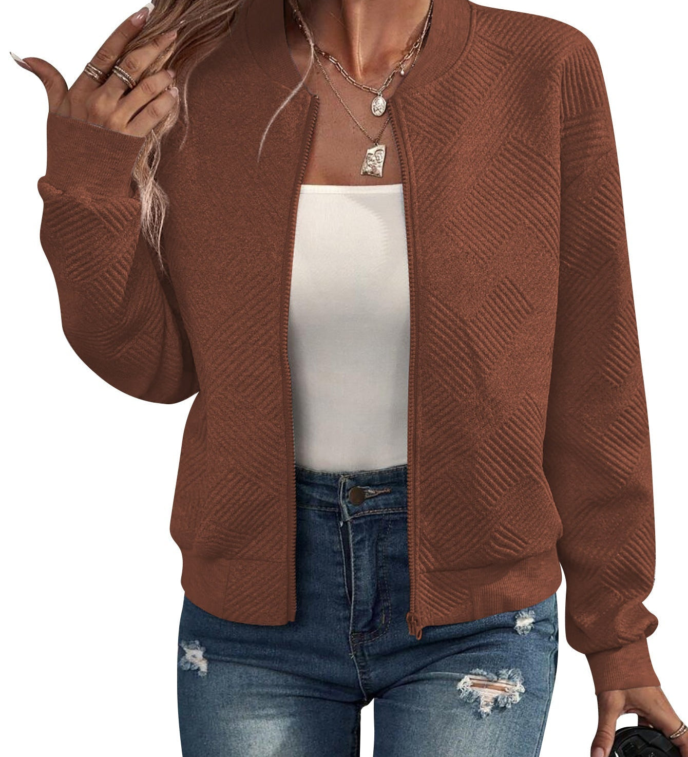 Dora – Strukturált bomber dzseki cipzárral