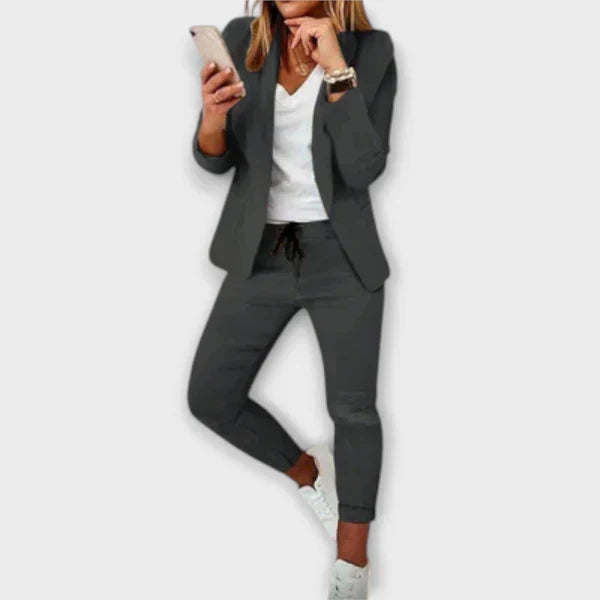 Elzbieta Elegáns Kényelmes Blézer Állítható Nadrággal