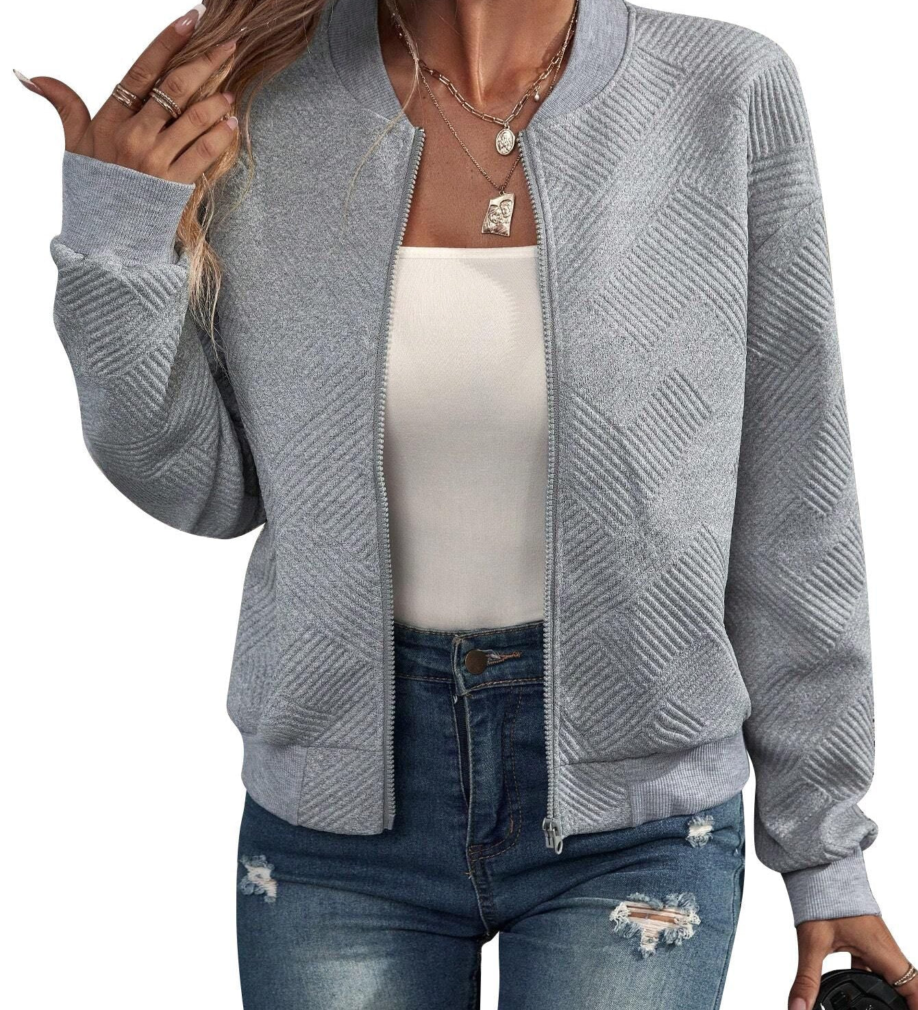 Dora – Strukturált bomber dzseki cipzárral