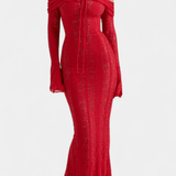 Розали™ | Стилна рокля с открити рамене