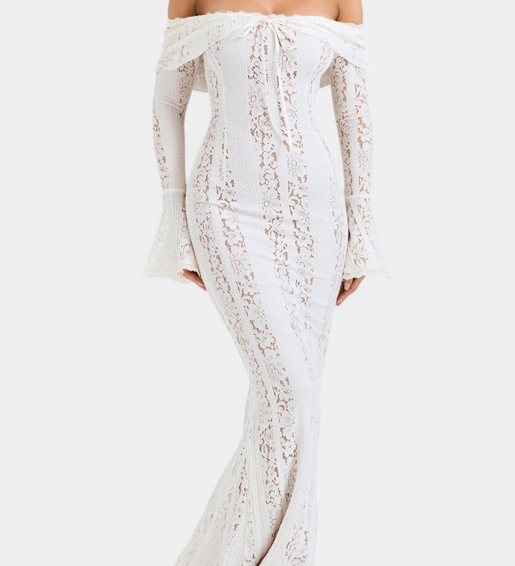 Розали™ | Стилна рокля с открити рамене