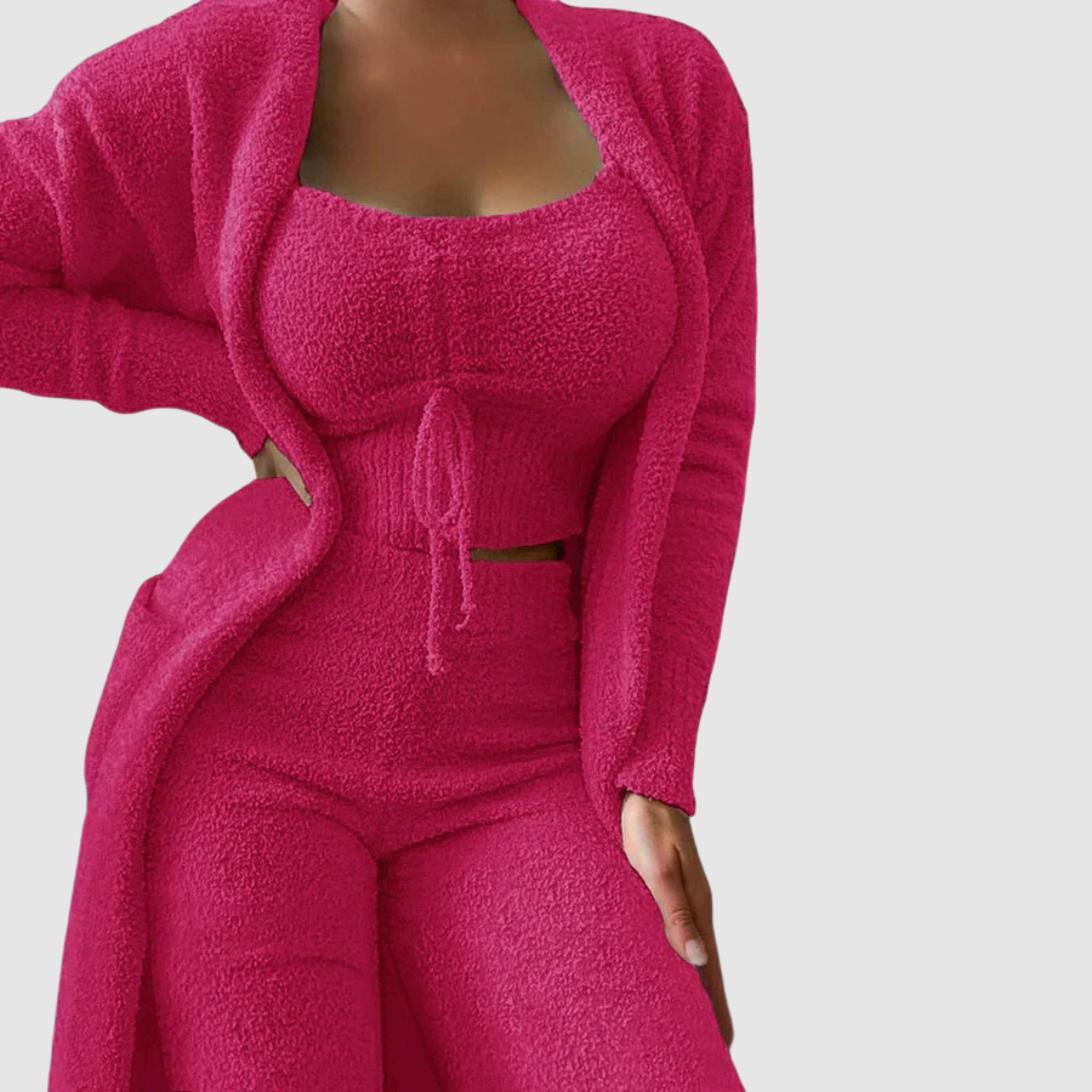 Mehki Flanel Pizsama Szett Dalia Háromrészes Formával a Maximális Kényelemért