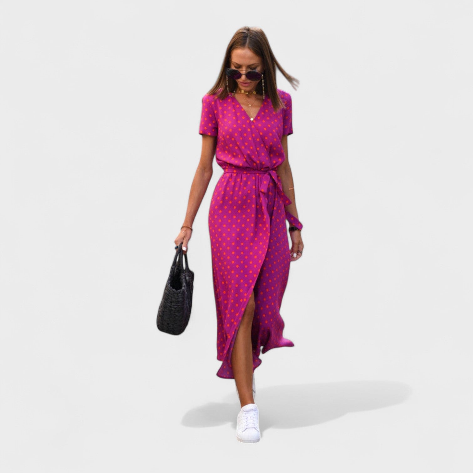 Rózsaszín Liliom Ruha - Boho Chic Stílus