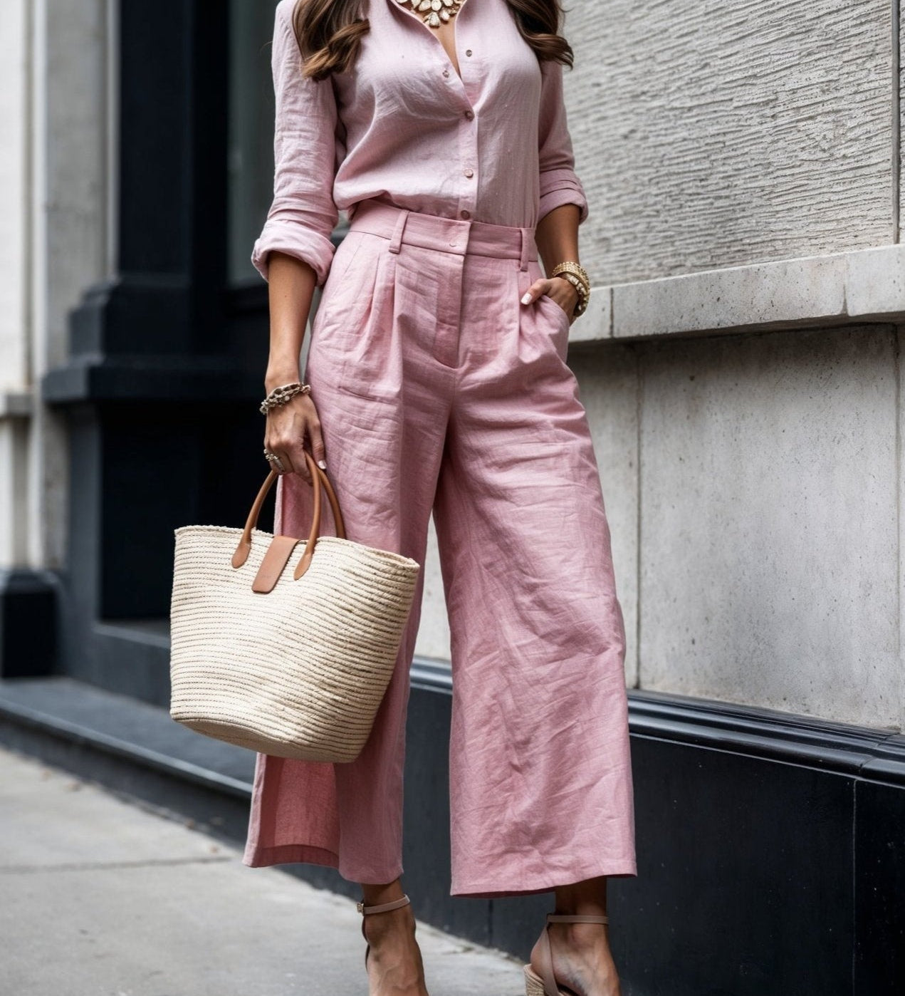 Isadora™ | Casual Chic Megjelenés Púder Rózsaszínben