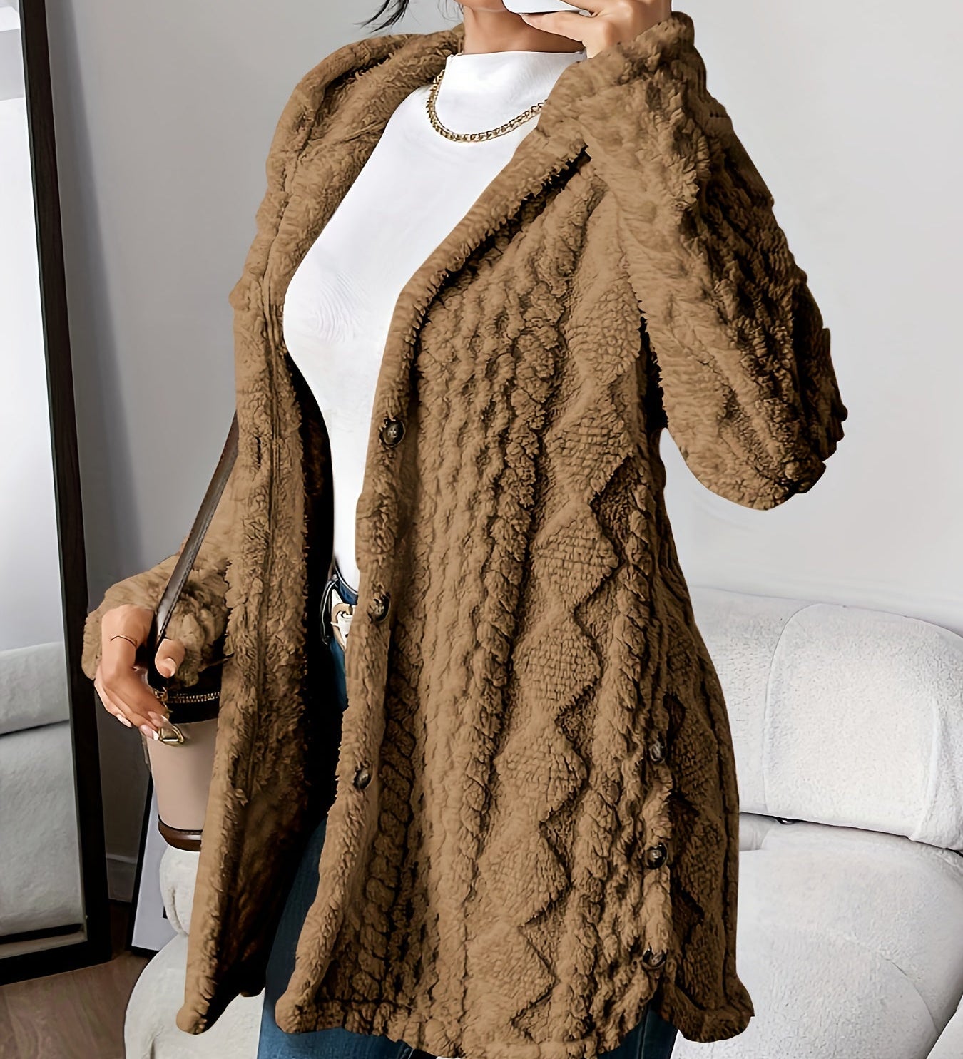 Sarahi™ | Plüss kapucnis kabát