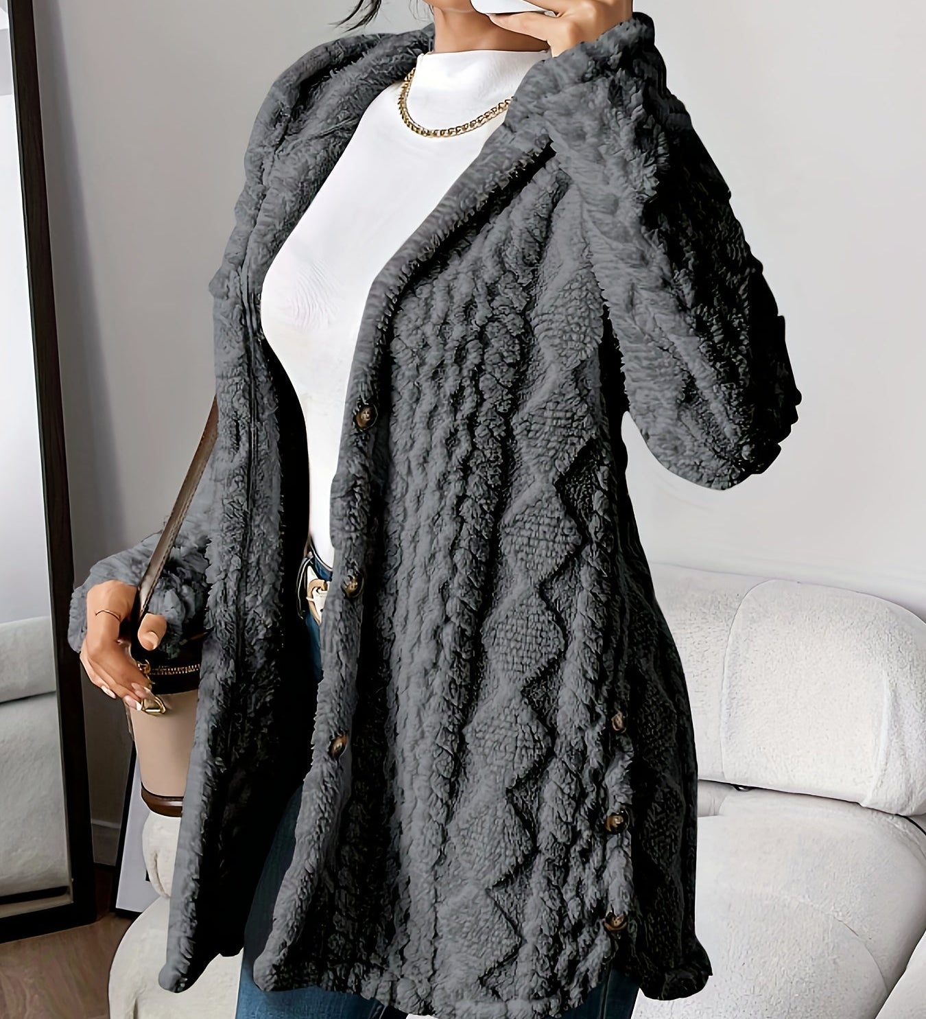 Sarahi™ | Plüss kapucnis kabát