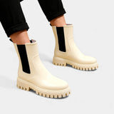 Дамски водоустойчиви дъждовни ботуши Челси – Лъскави ботуши до глезена